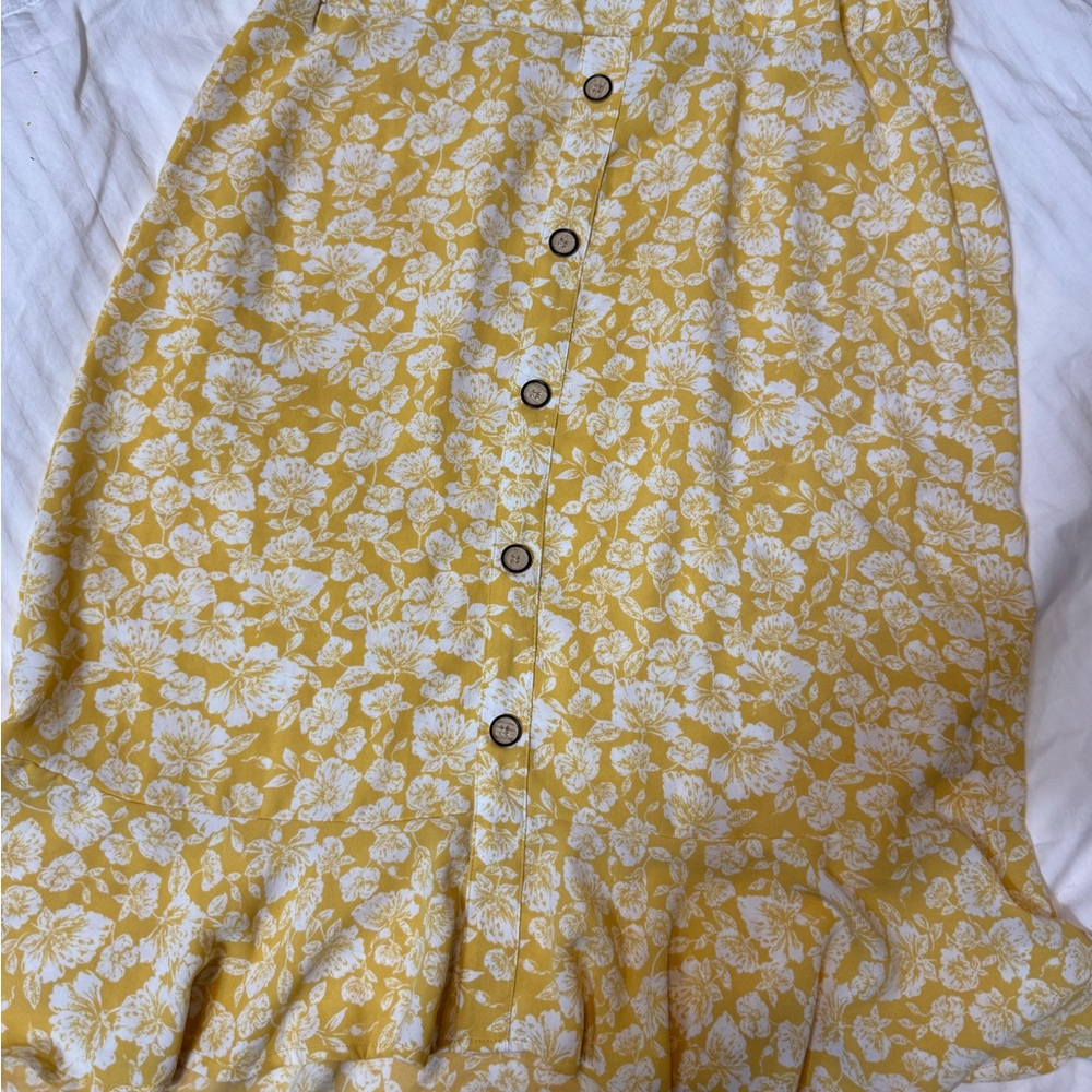 LG Yellow Floral A-Line Skirt